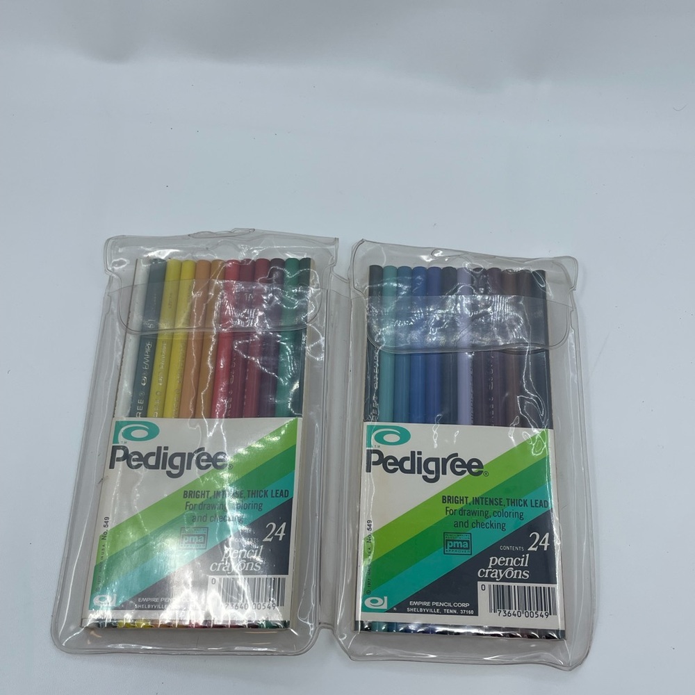 24 New Vintage 1977 Colored Pencil Crayons by Pedigree Empire NOS Bright Intense